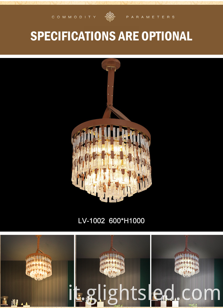 Lampadario a sospensione con lampadario a LED in vetro per hotel con design creativo G-Lights
